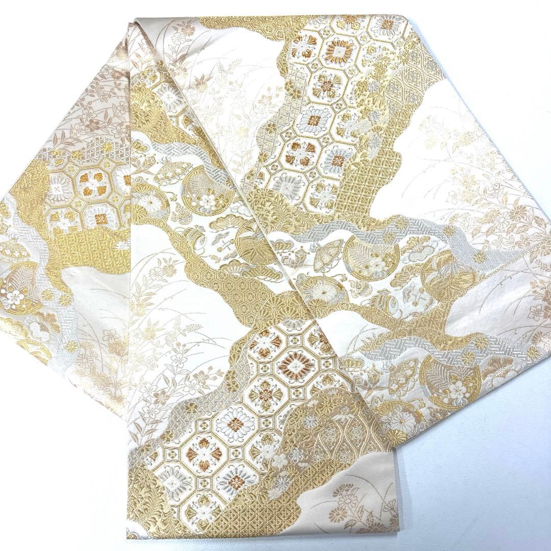 専用帯6008 ●高級 正絹 美保姿 全通 袋帯 宝尽くし 松竹梅