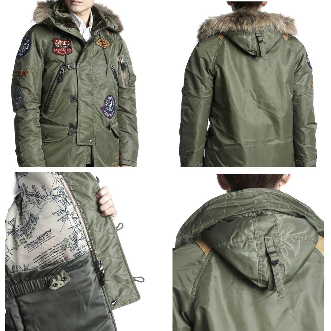 【お達様】2XL未使用級✨AVIREX完売✨N-3BフライトJK ラクーンファー