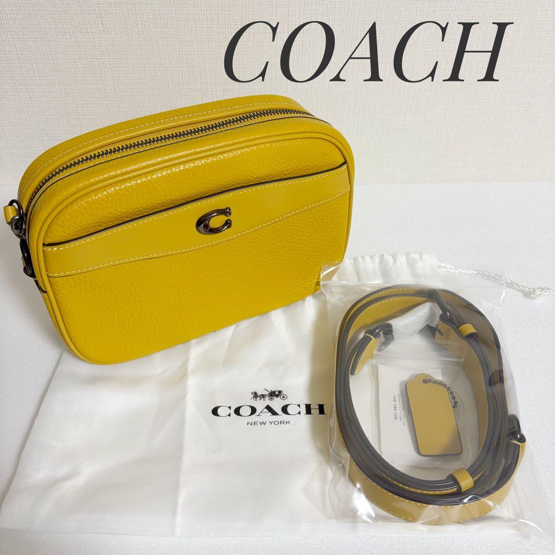 COACH コーチ カメラバッグ イエロー 新品同様 ショルダーバッグ