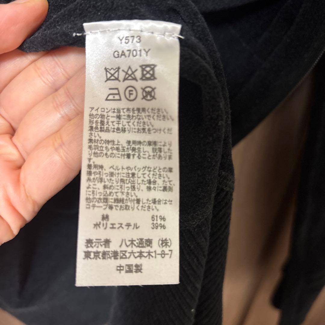 スリードッツ　モールジップアップフーディ　黒