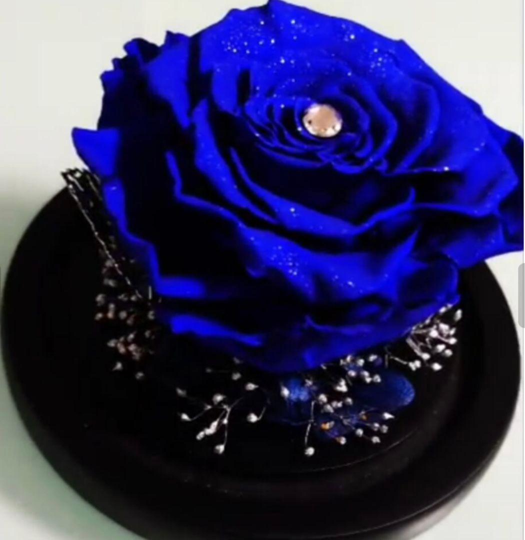 希少　ダイヤモンドローズ　青　ブルーローズ　奇跡　スワロ付
