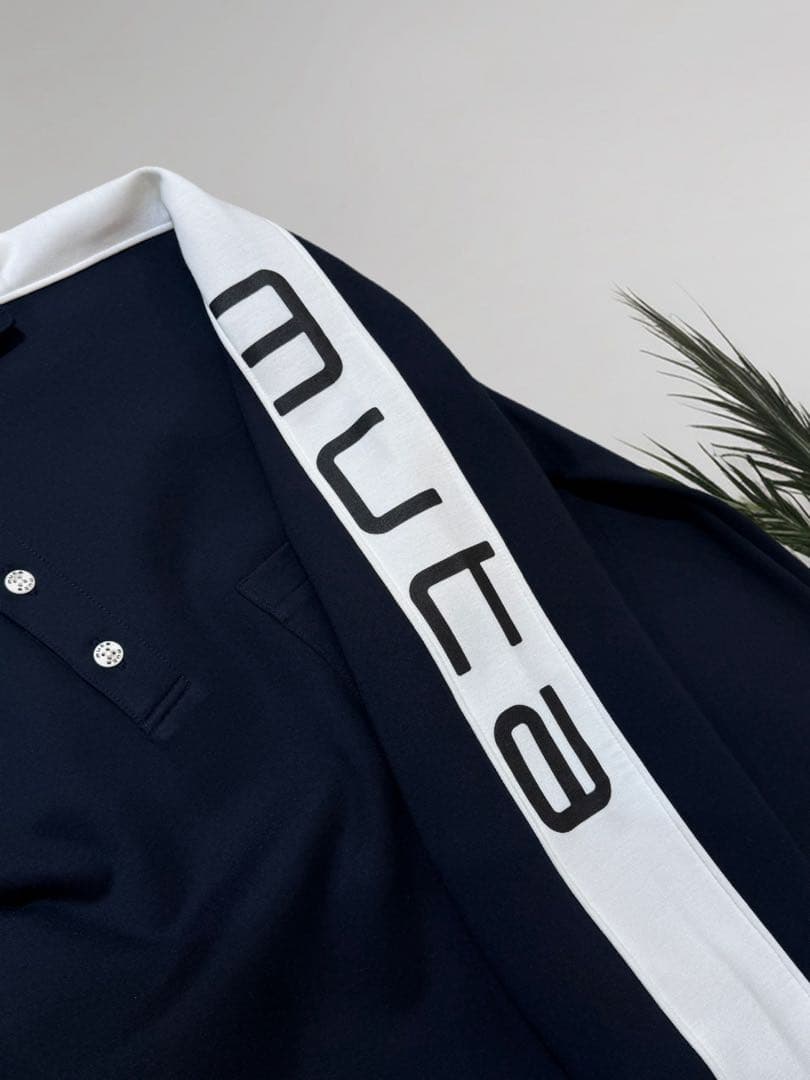 【新品】ムータマリン　ゴルフ　裏起毛　ポロシャツ　ネイビー　Mサイズ