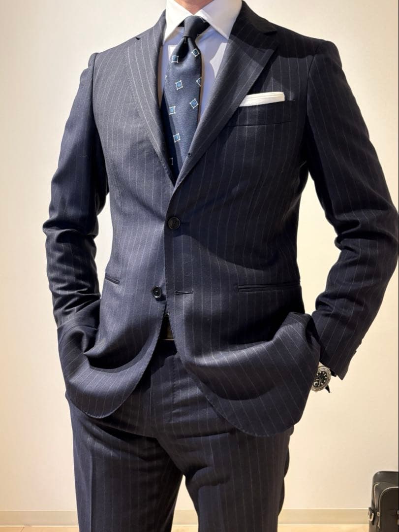 BEAMS F ビームスエフ スーツ　ネイビー 46