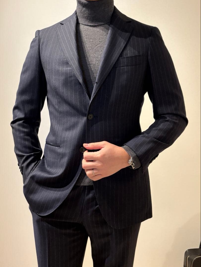 BEAMS F ビームスエフ スーツ　ネイビー 46