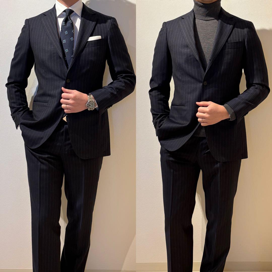 BEAMS F ビームスエフ スーツ　ネイビー 46