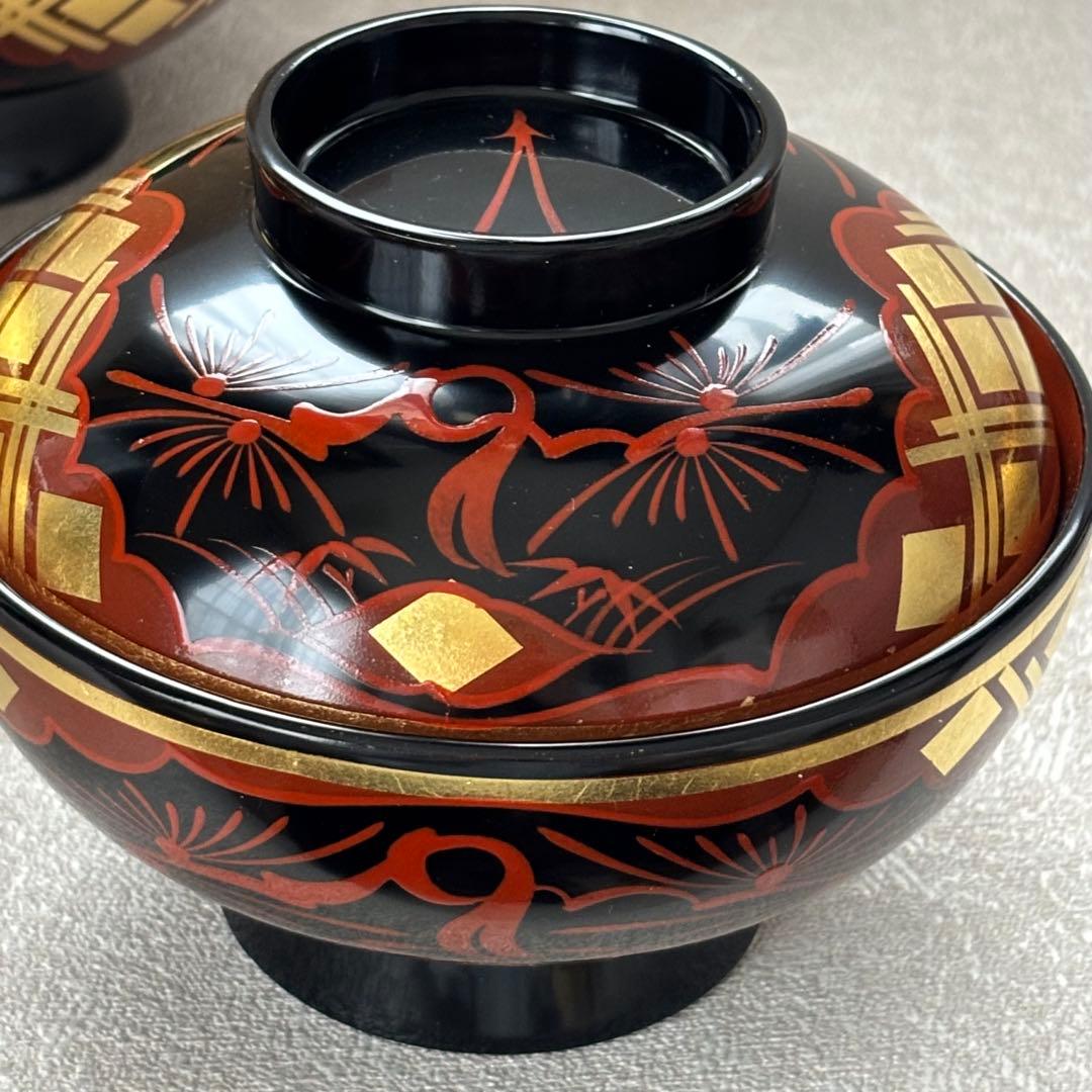 みちのくの御器 秀衡塗 翁知屋 お椀 5客セット 漆器 未使用品