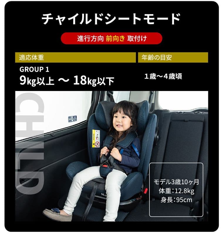 EasyPit 車用チャイルドシート ブラック　シートベルト式