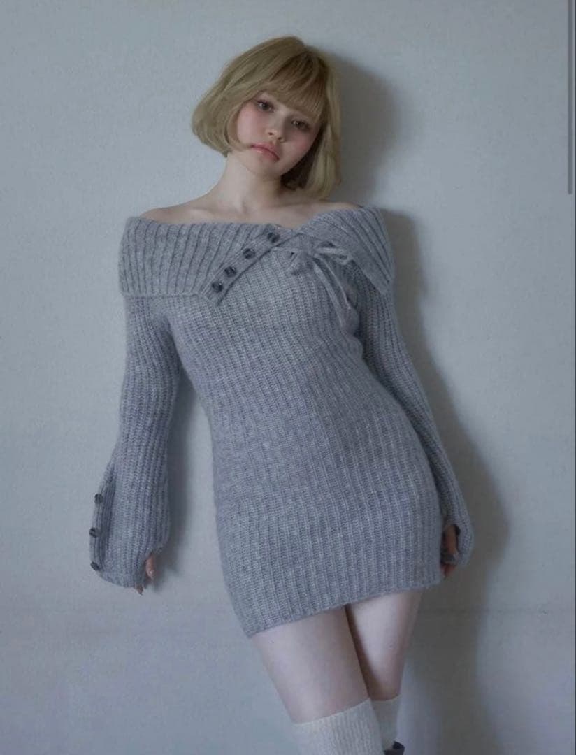 ワンピース andmary amari ribbon mini dress