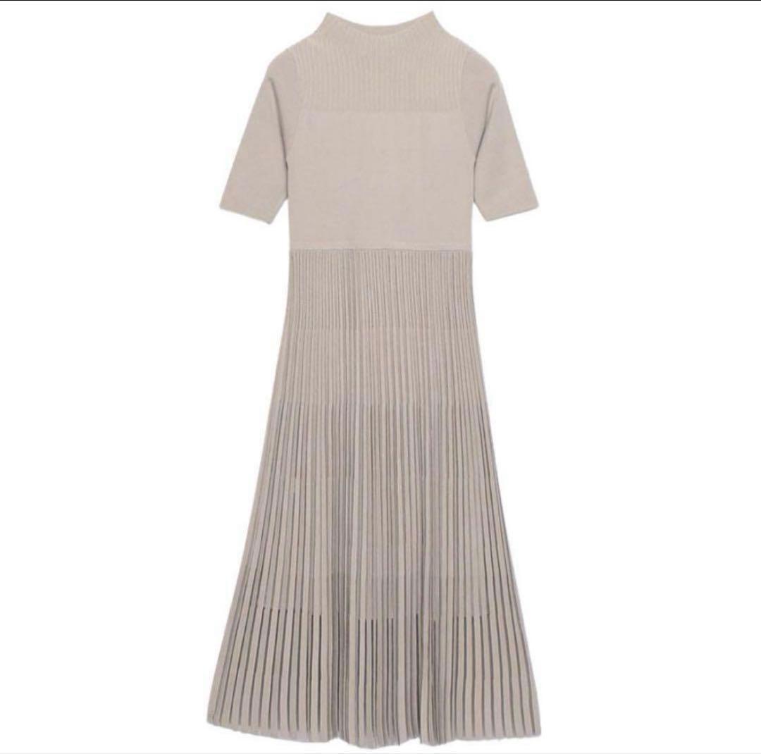 anuans ボトルネックシアーニットワンピース