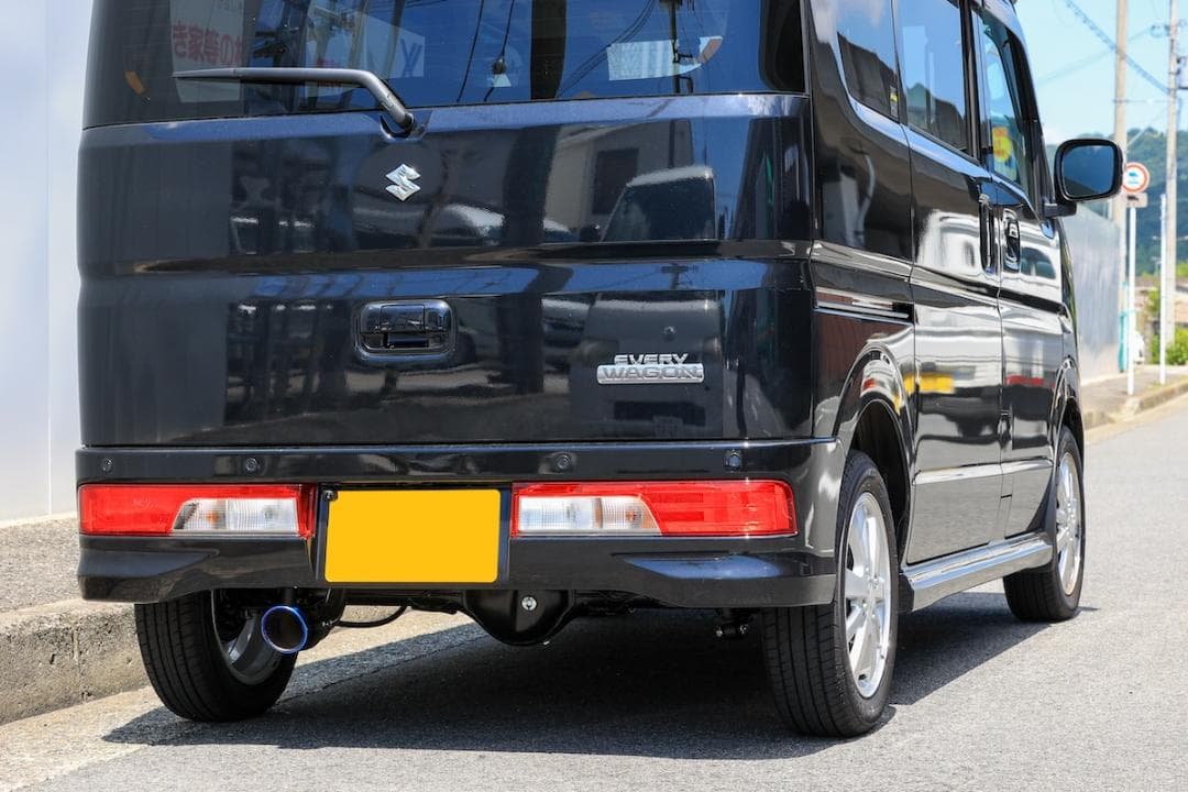 エブリィ ワゴン マフラー DA17W ターボ 1本出し ステンレス ブルー