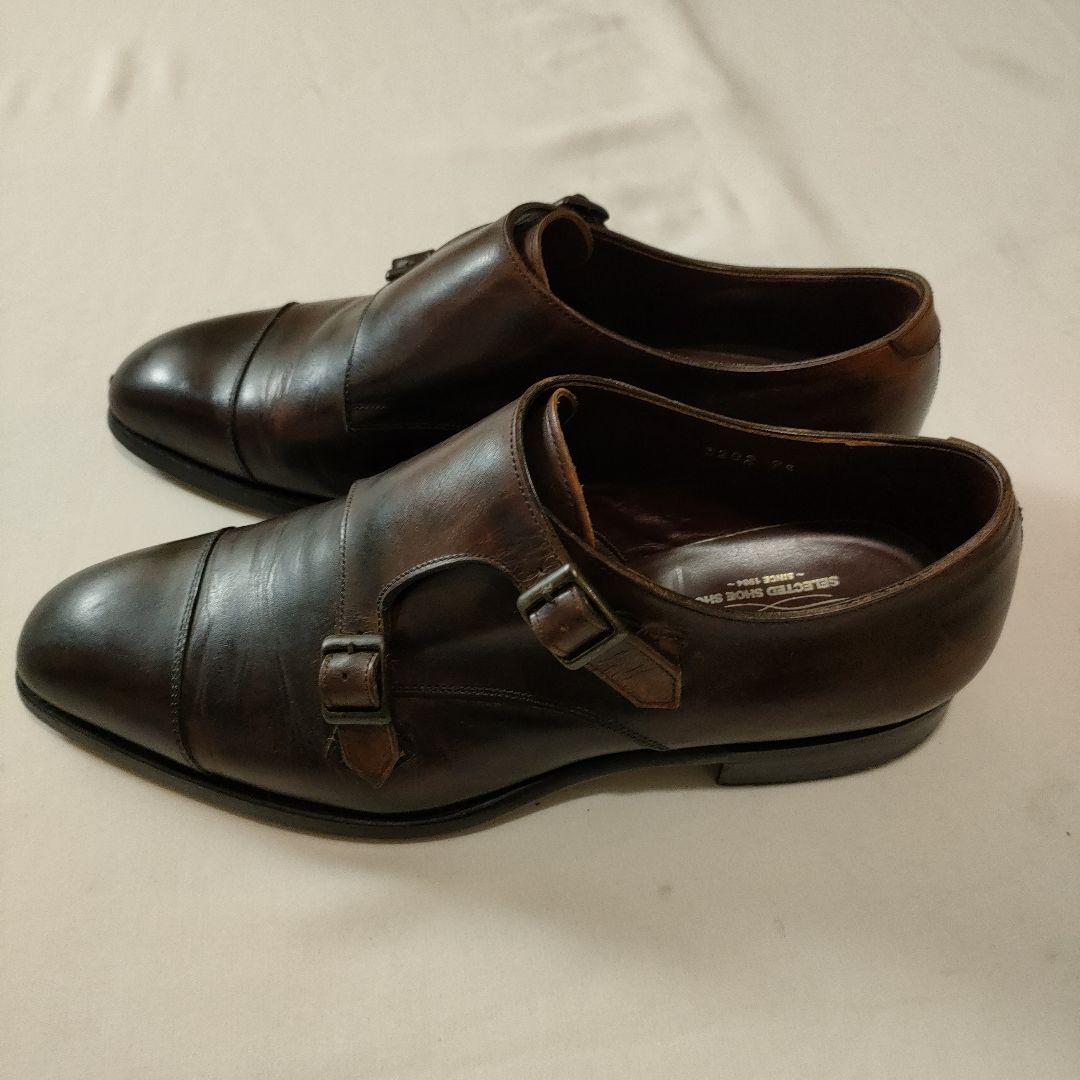 トレーディングポスト　革靴　ドレスシューズ　ダブルモンク　クロケット&ジョーンズ