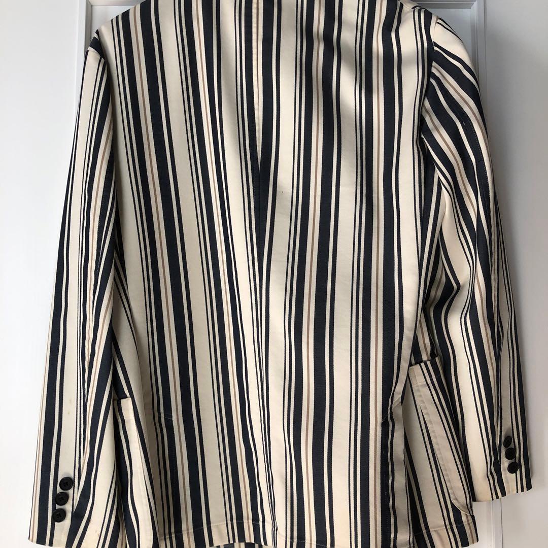 ストライプブレザー アイボリー/ネイビー