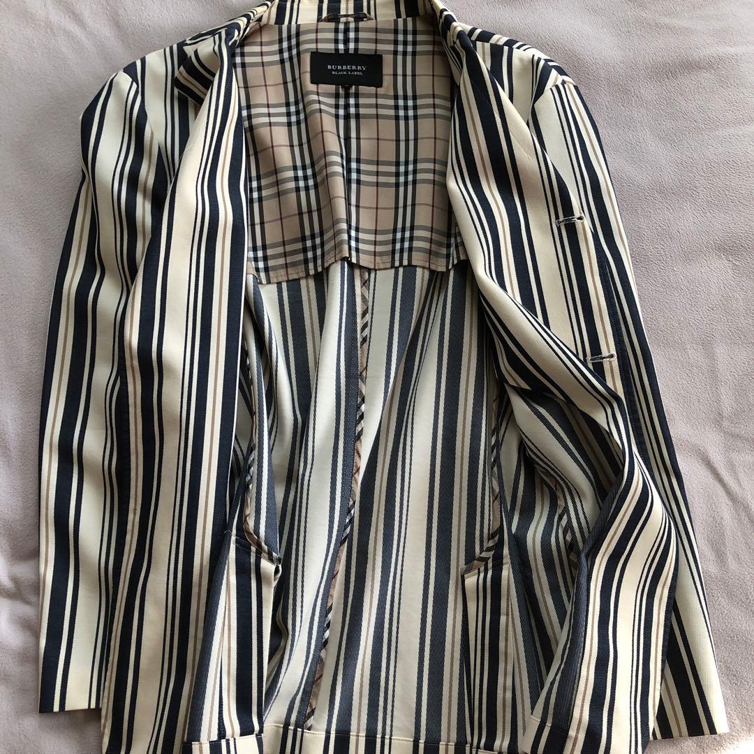 ストライプブレザー アイボリー/ネイビー