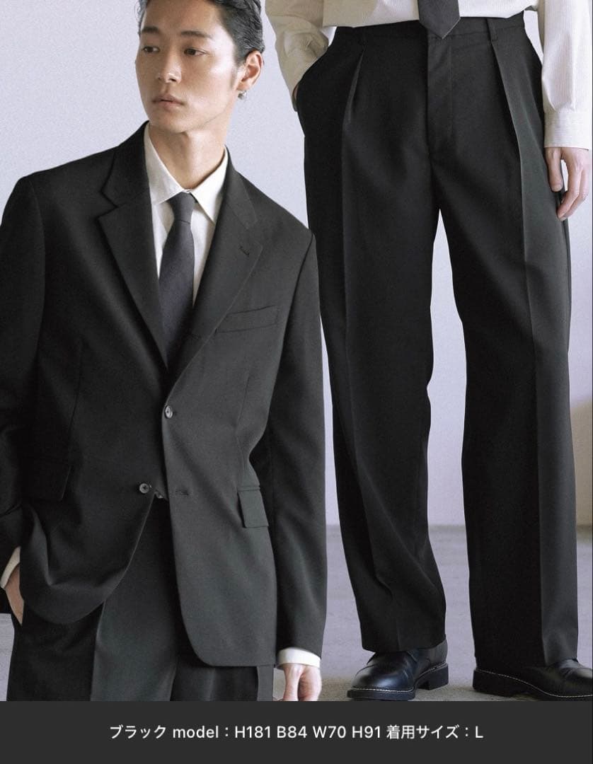 WYM スーツ　L 黒　HIGH TWIST PE CLASSIC SUIT