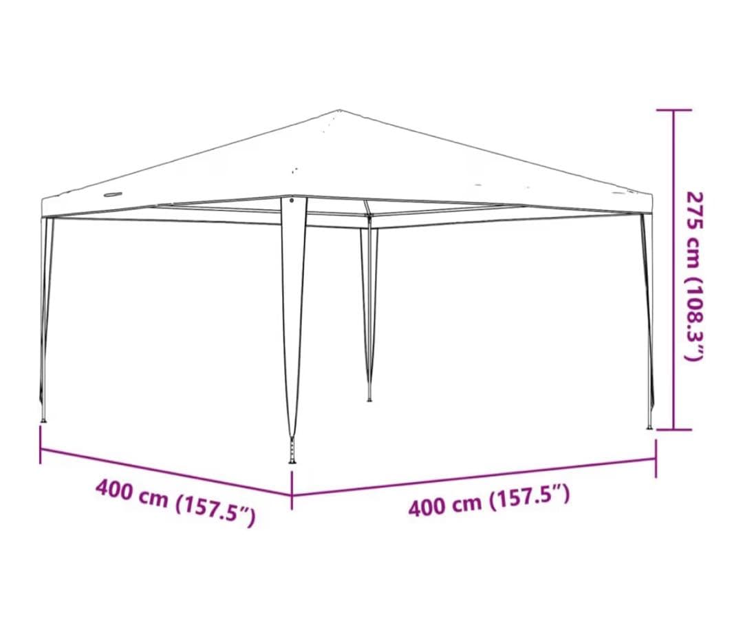 ネイビー 四角形テント 400cm x 400cm