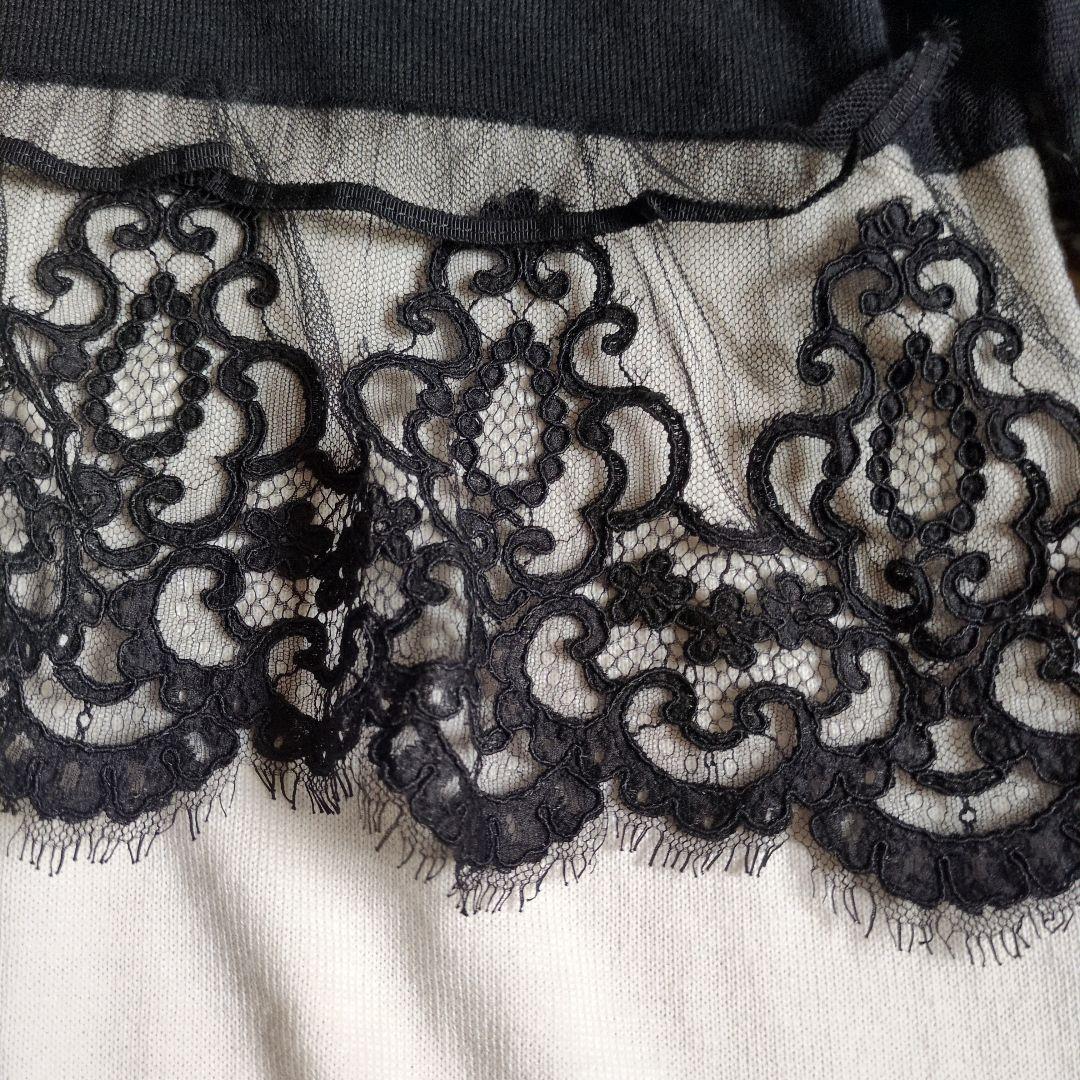 最終お値下げ　未使用　4298シズカコムロレース付きチュニック長袖2024秋冬