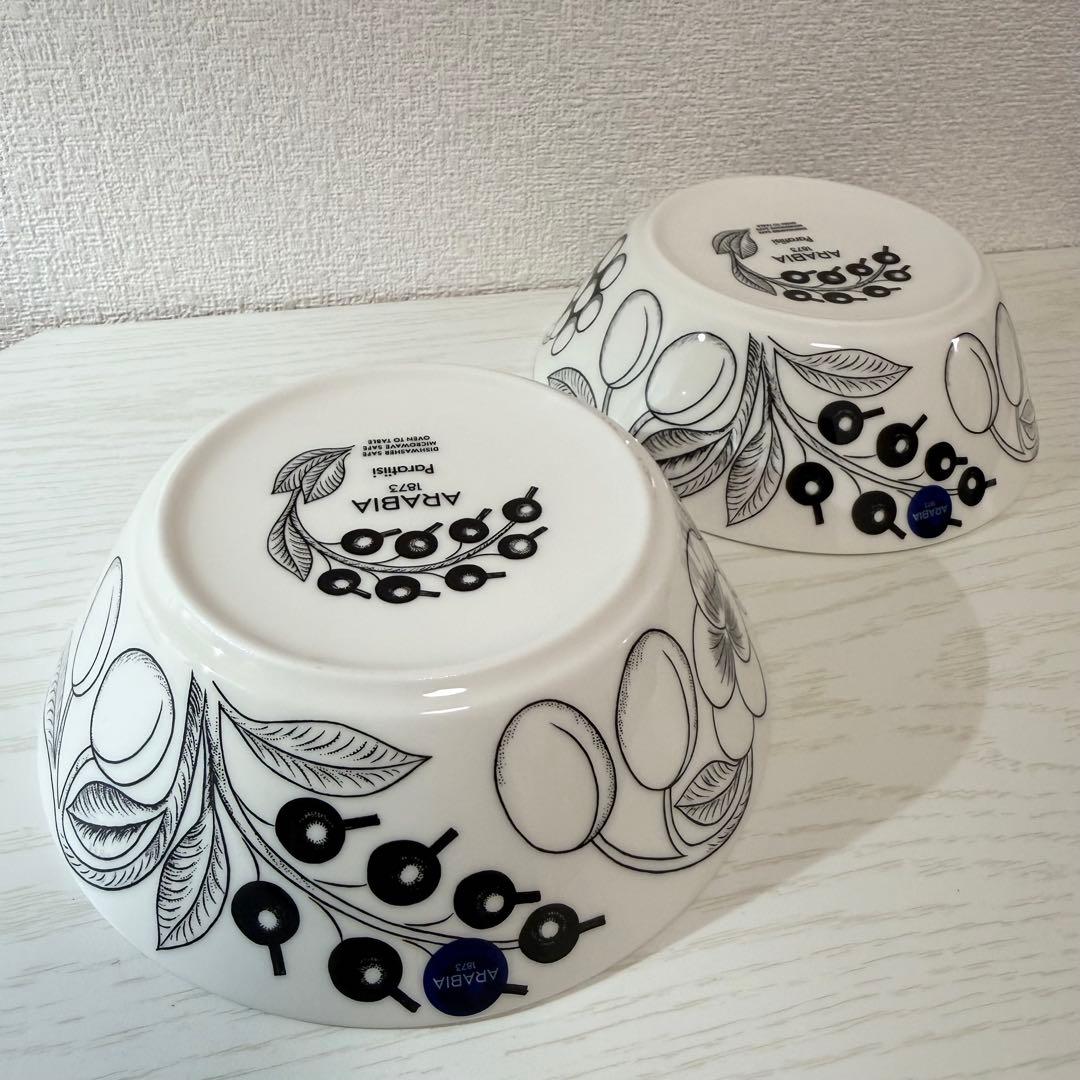 ARABIA ブラック　パラティッシ ボウル 17cm 2枚 アラビア