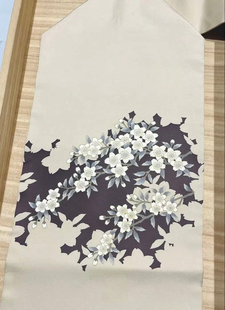 手描き桜の塩瀬名古屋帯◇金彩 染め帯 春着物