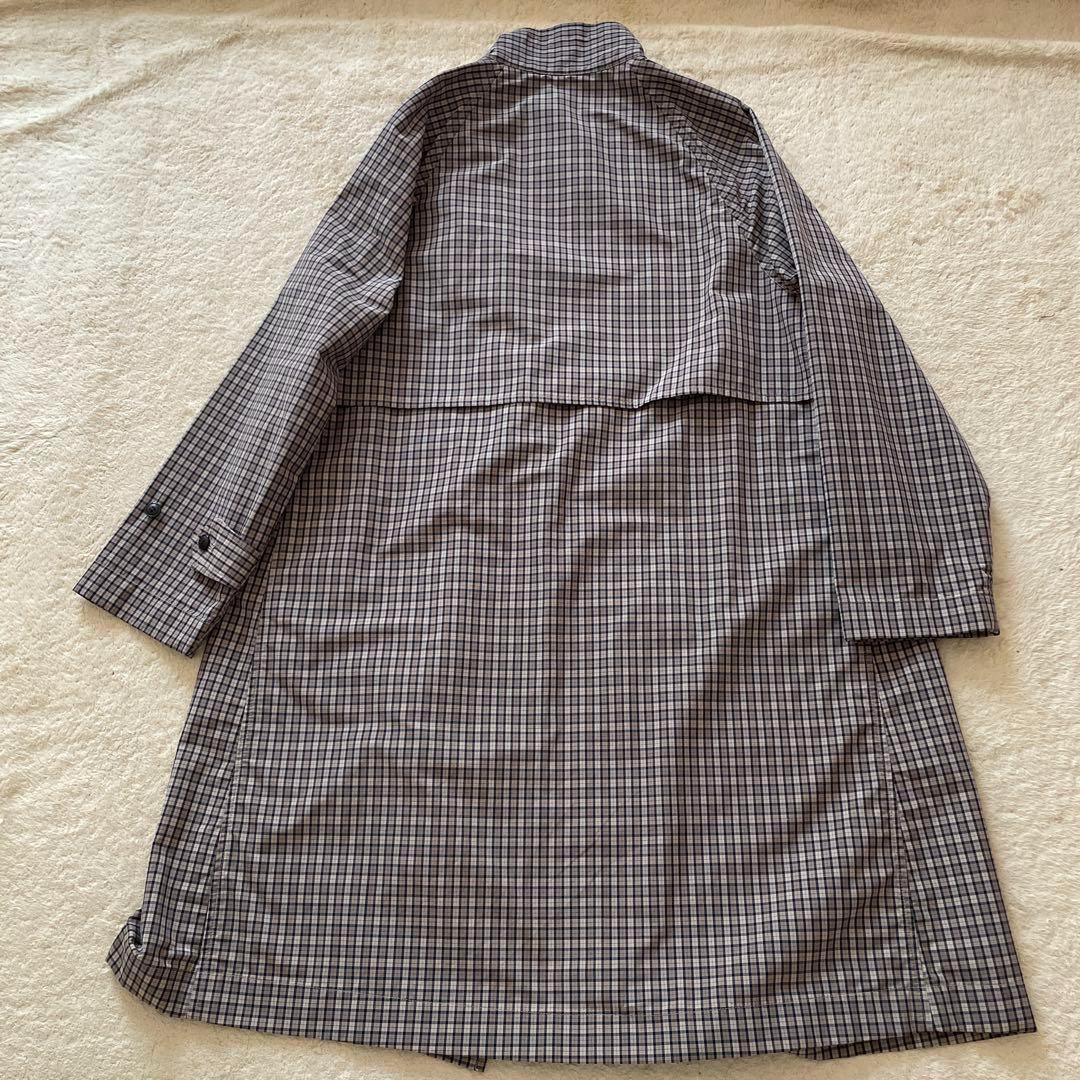 未使用級 ジムフレックス ステンカラーコート チェック オーバーサイズ
