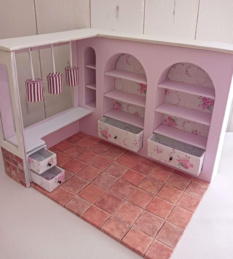 Jin様＊kyo＊ハンドメイド＊ケーキ屋さん＊ドールハウス(引き出し収納付き)