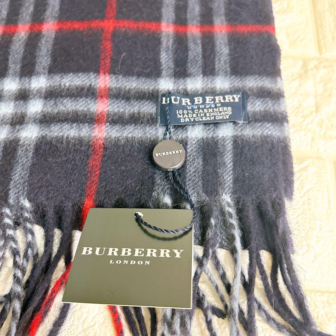 【新品タグ付き】バーバリーロンドン　カシミヤ100% マフラー　英国製