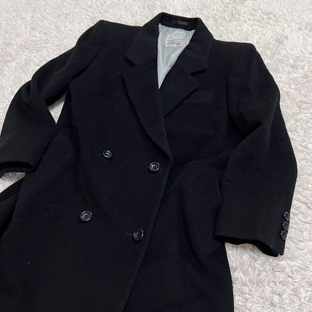 う*ー様 Burberryカシミヤ混 ウール ダブル チェスターコート ブラック