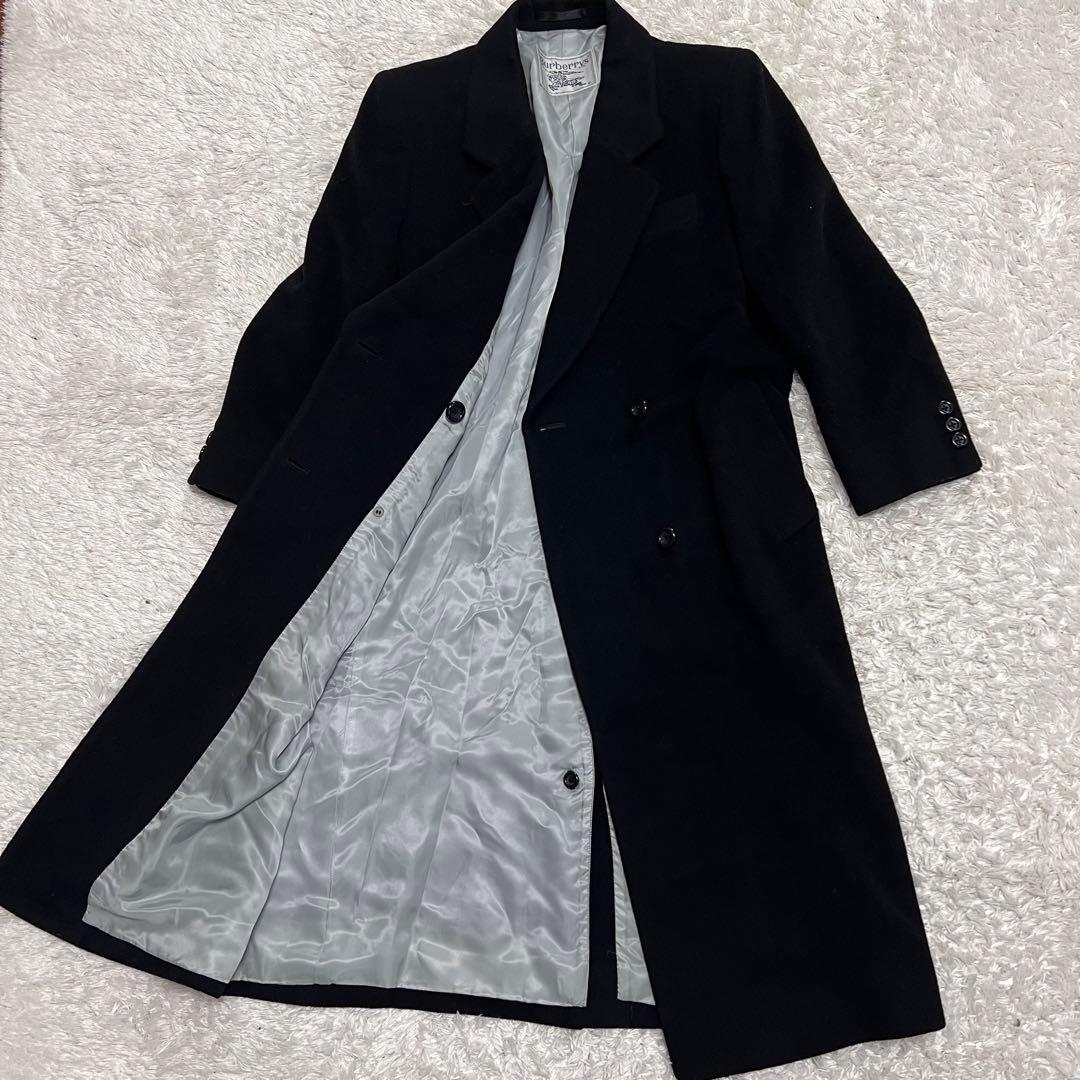 う*ー様 Burberryカシミヤ混 ウール ダブル チェスターコート ブラック