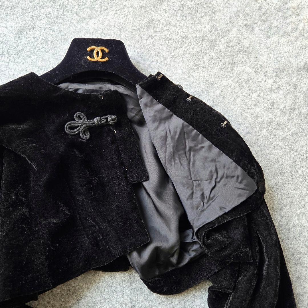 レア✨トリココムデギャルソン　ベロアジャケット　チャイナ　AD1994　黒　M