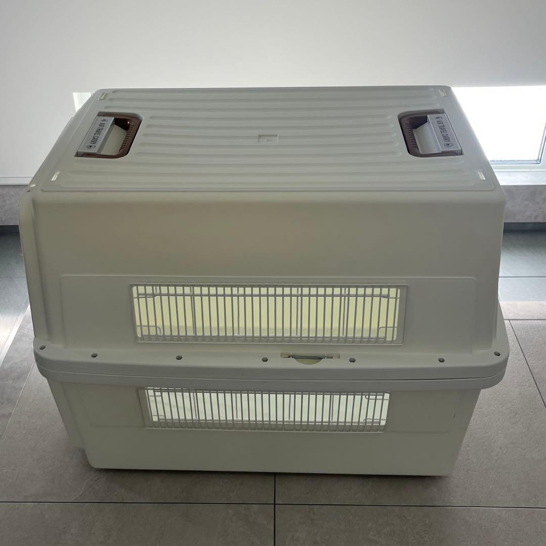 アイリスオーヤマ ペットキャリー 大型犬用 ホワイト ケージ クレート Lサイズ