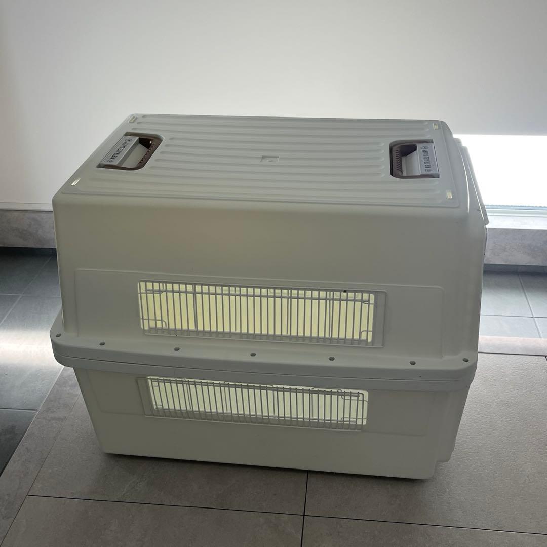 アイリスオーヤマ ペットキャリー 大型犬用 ホワイト ケージ クレート Lサイズ