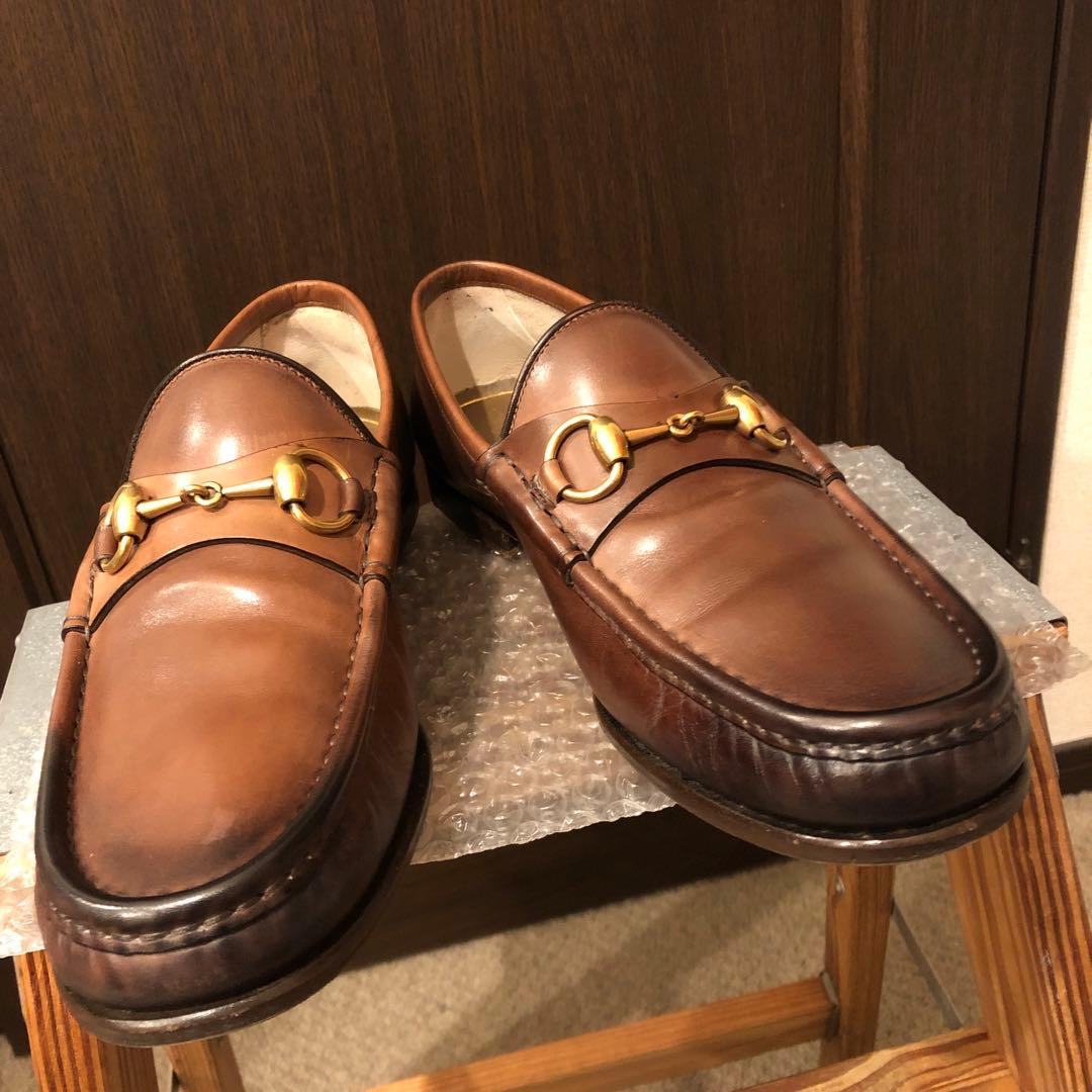 極上 GUCCI グッチ 1953 ビットモカシン ビットローファー 茶