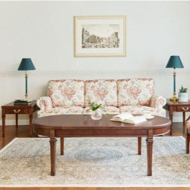 マルニ木工 地中海 センターテーブル112 楕円形 引き出し付き クラシカル