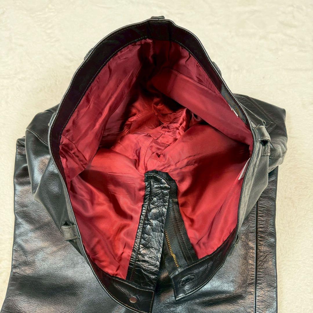 美品 36inch west ride バッファローレザー パンツ ブラック