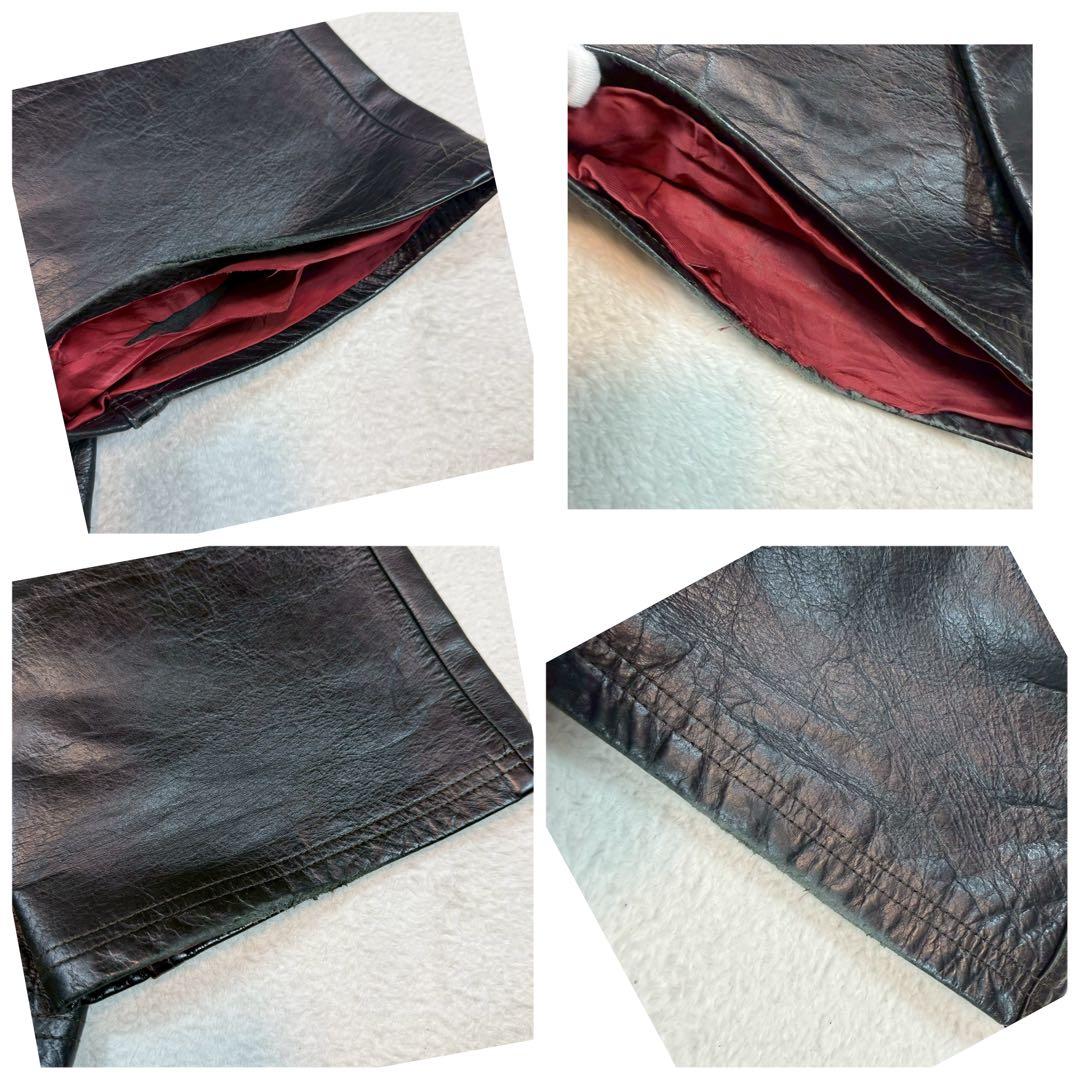 美品 36inch west ride バッファローレザー パンツ ブラック