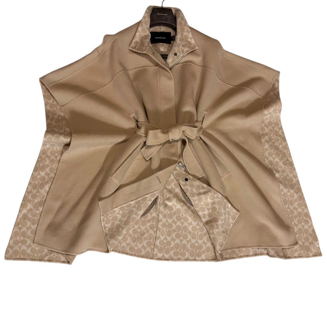 【美品】COACH ダブルフェイス ケープコート シグネチャー