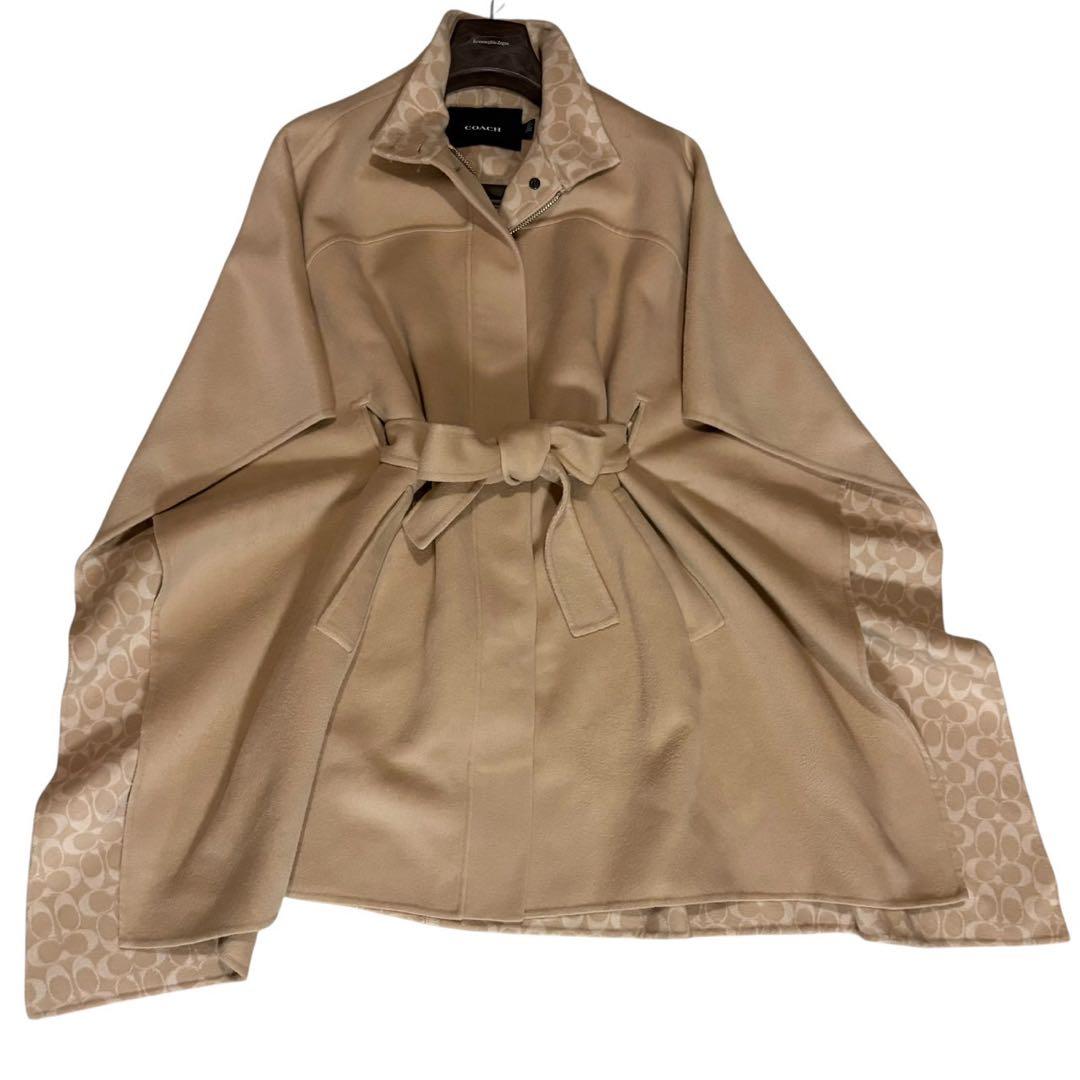 【美品】COACH ダブルフェイス ケープコート シグネチャー