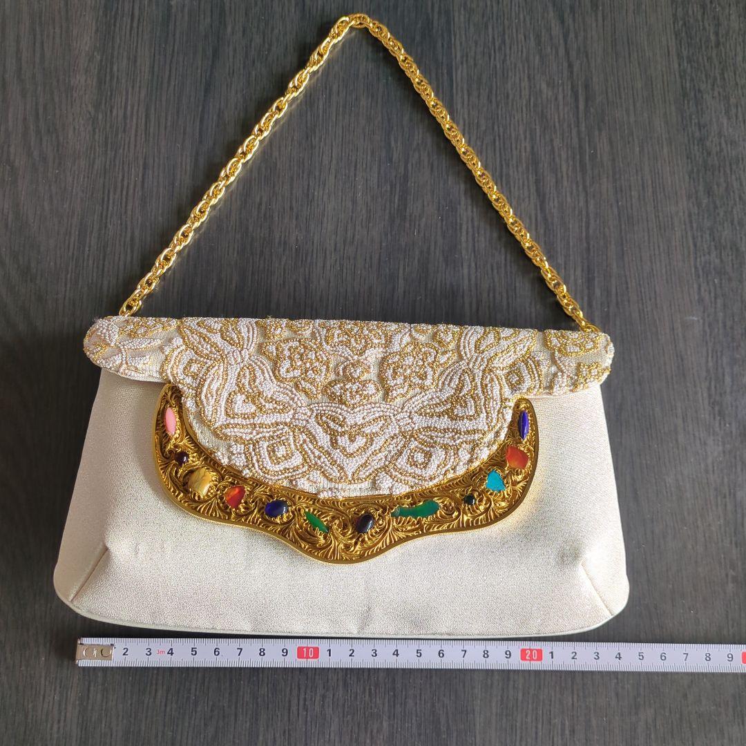 濱野皮革工藝 バッグ　ハンドバッグ　ショルダーバッグ　クラッチ　天然石　白