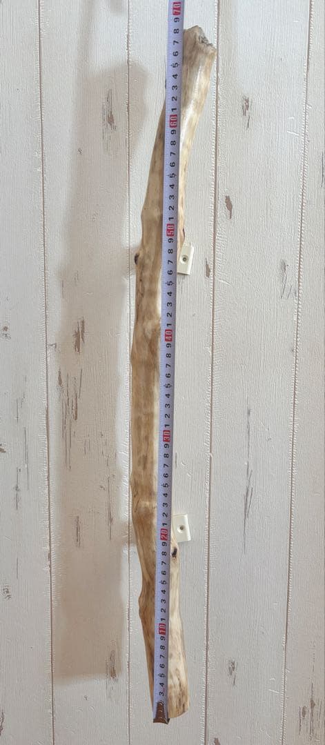 流木　ドアハンドル　ドアノブ　取手　長さ68cm　曲がり　白　#1