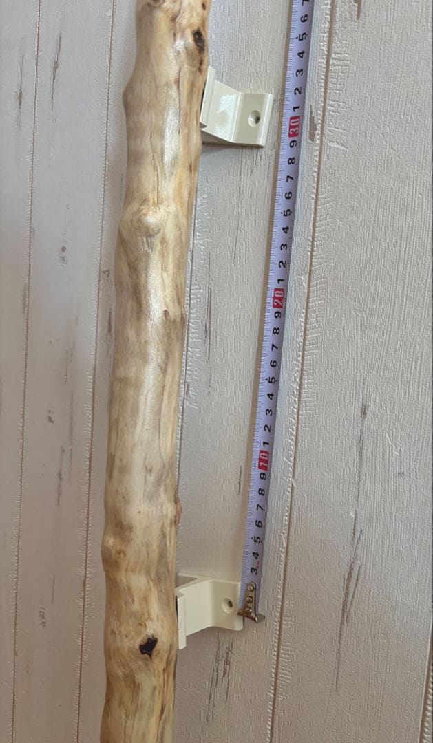 流木　ドアハンドル　ドアノブ　取手　長さ68cm　曲がり　白　#1