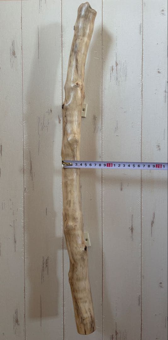 流木　ドアハンドル　ドアノブ　取手　長さ68cm　曲がり　白　#1