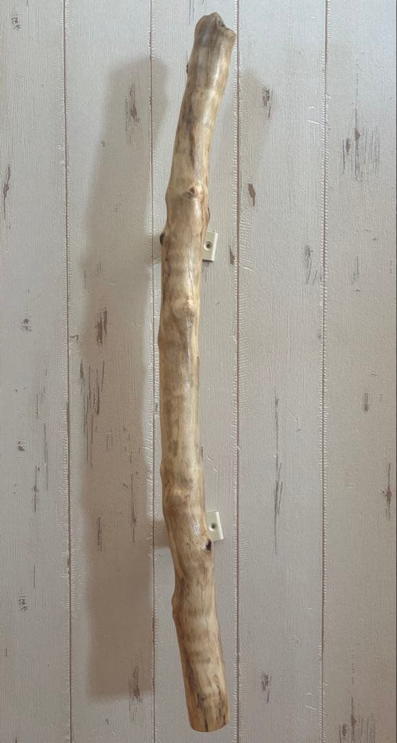 流木　ドアハンドル　ドアノブ　取手　長さ68cm　曲がり　白　#1
