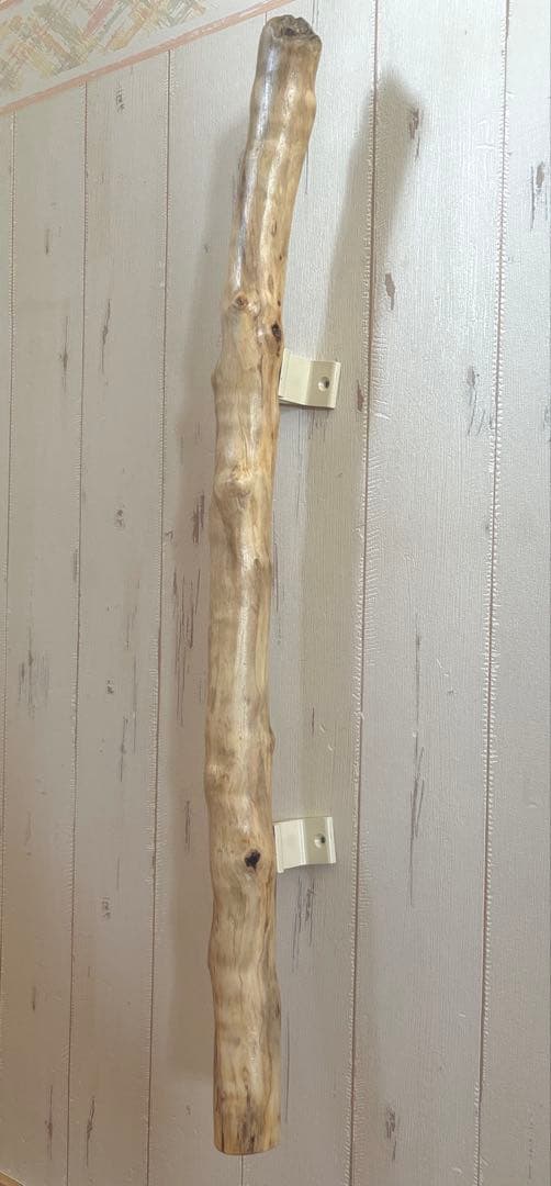 流木　ドアハンドル　ドアノブ　取手　長さ68cm　曲がり　白　#1