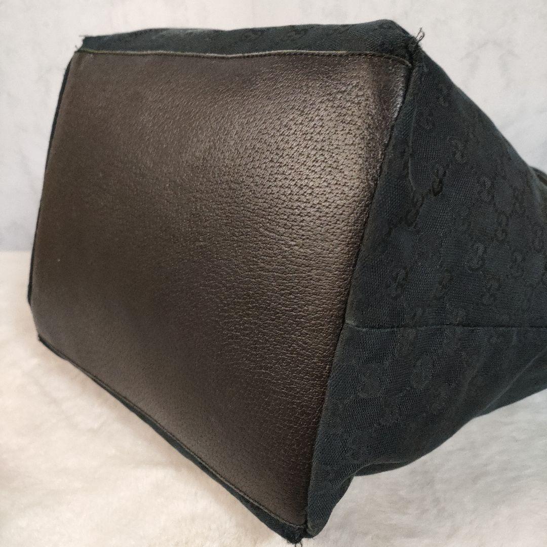 グッチ トートバッグ ブラックキャンバス シェリーライン 大容量レディース