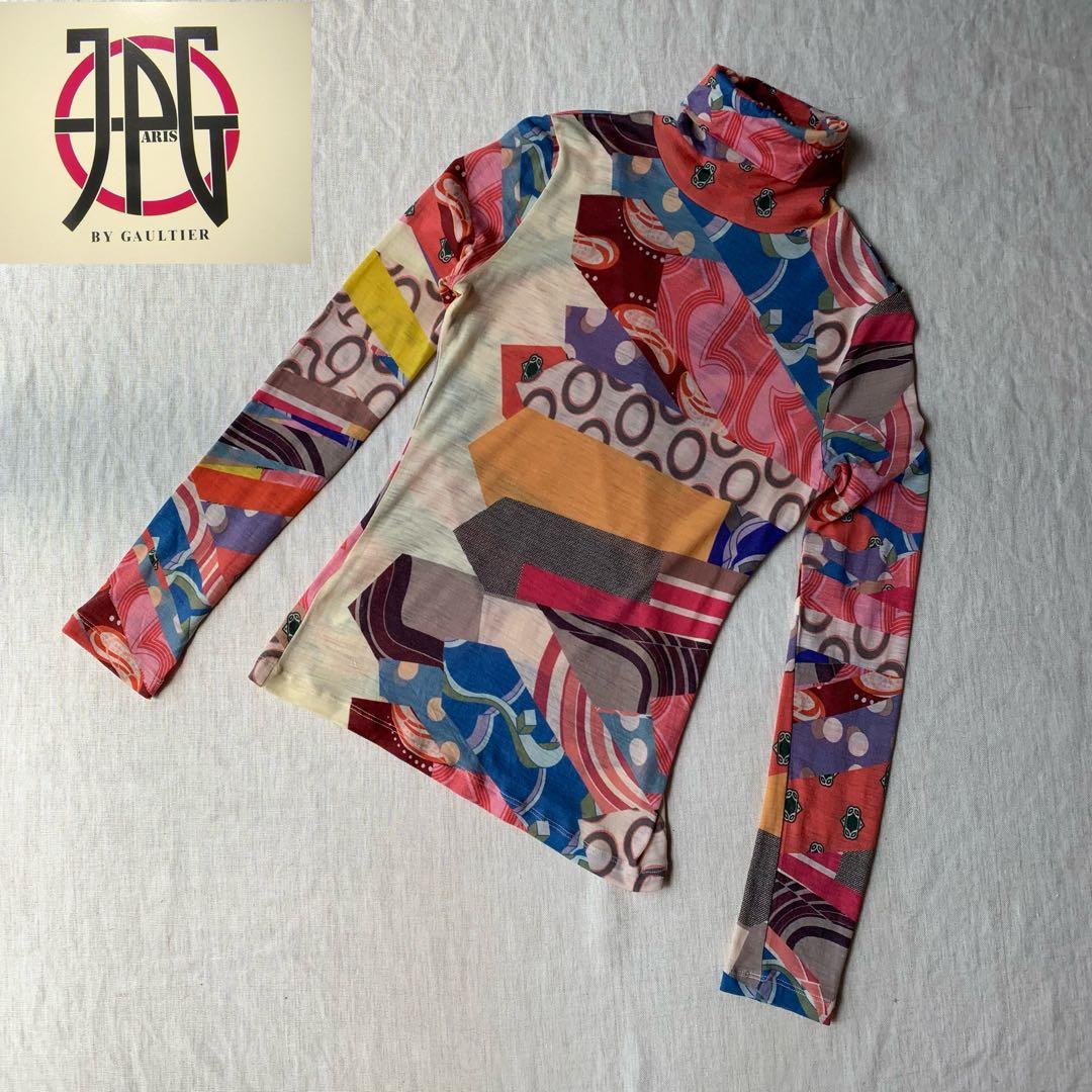 ジャンポールゴルチエ JPG マルチカラー 総柄 ハイネック カットソー