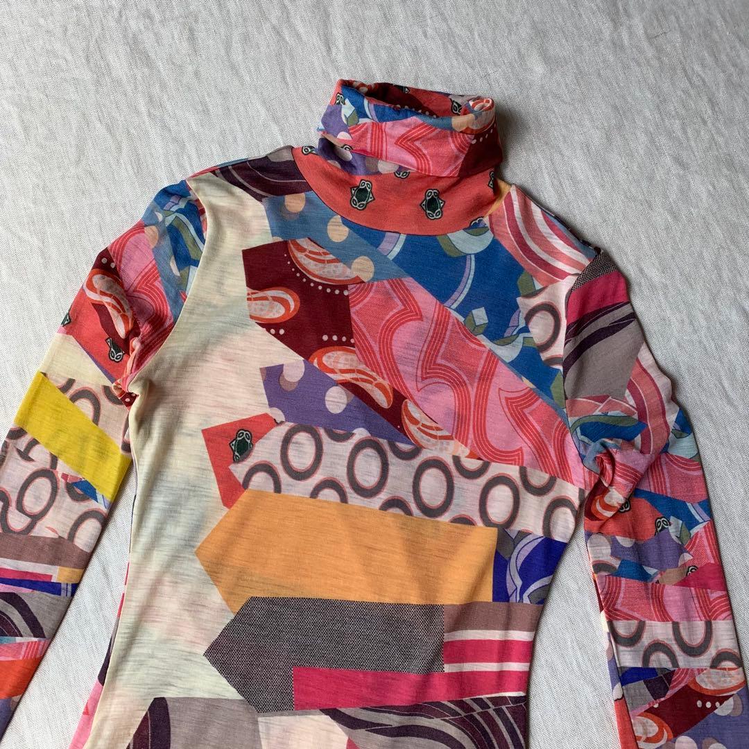 ジャンポールゴルチエ JPG マルチカラー 総柄 ハイネック カットソー