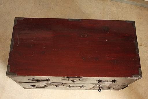 マカロン　時代庄内箪笥　兜金具　扉付き　角引手　時代家具　古家具