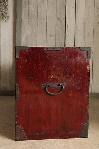 マカロン　時代庄内箪笥　兜金具　扉付き　角引手　時代家具　古家具