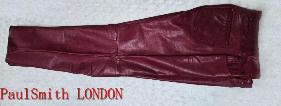 Paul Smith バーガンディ レザー パンツ 32