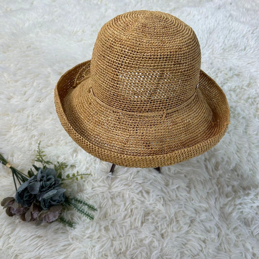 美品★ヘレンカミンスキー ハット ライトブラウン ストローハット ｂ