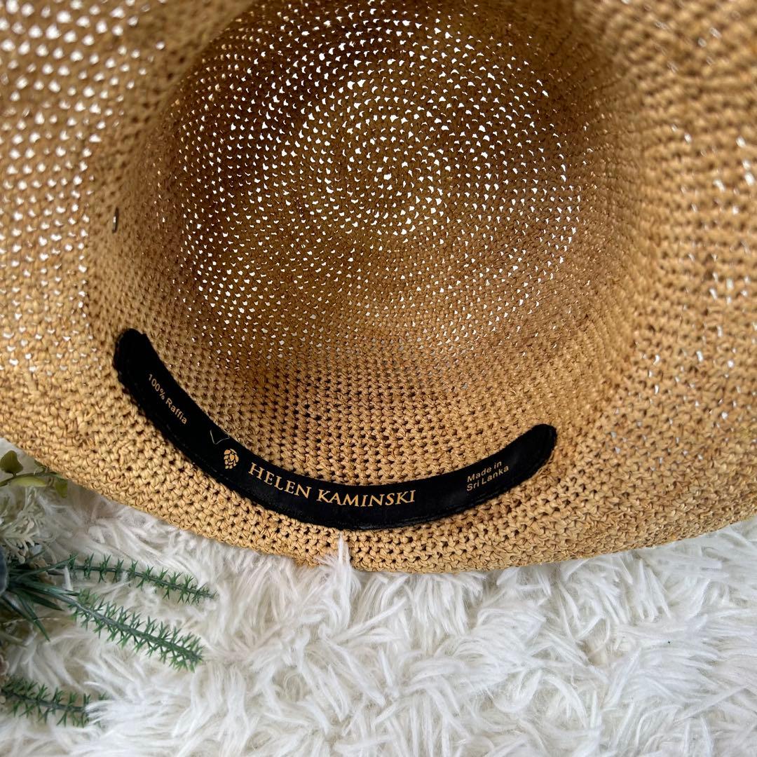 美品★ヘレンカミンスキー ハット ライトブラウン ストローハット ｂ